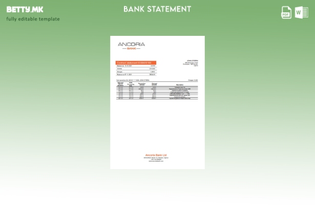 модерен стил Шаблон за збор за извод од банка во Кипар Анкорија